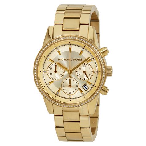 women's michael kors gold watch|Michael Kors chronograph gold.